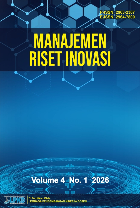 					View Vol. 4 No. 1 (2026): Jurnal Manajemen Riset Inovasi
				