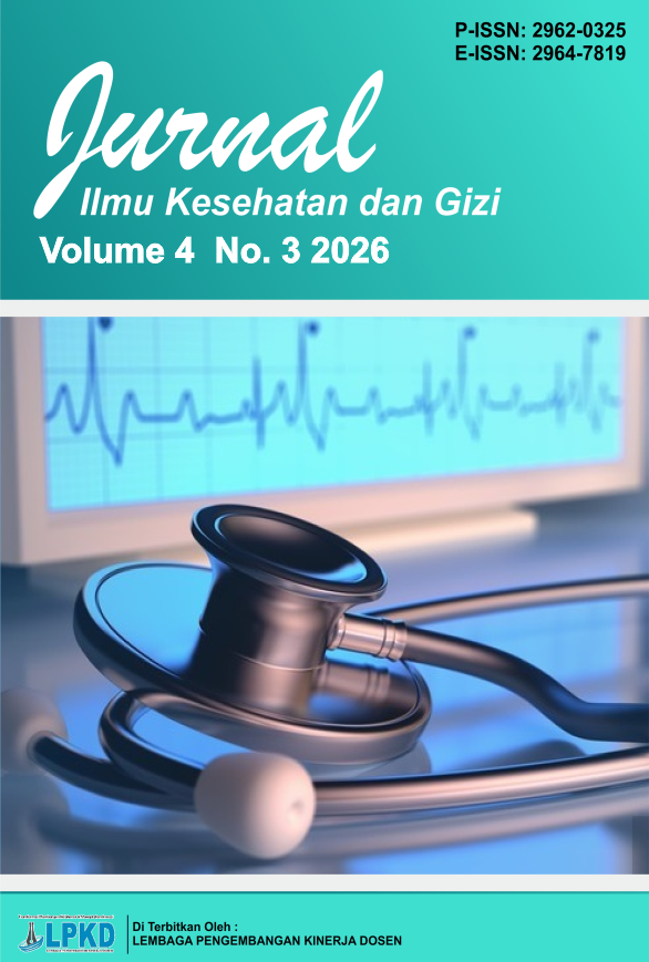 					View Vol. 4 No. 3 (2026): Juli: Jurnal Ilmu Kesehatan dan Gizi
				